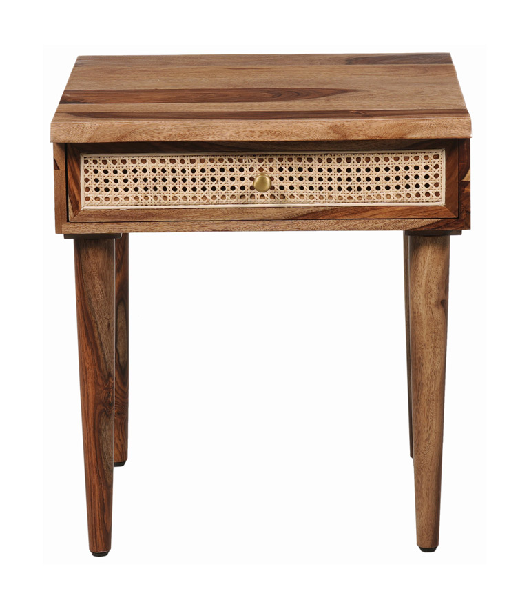 Halston Cane End Table with Drawer